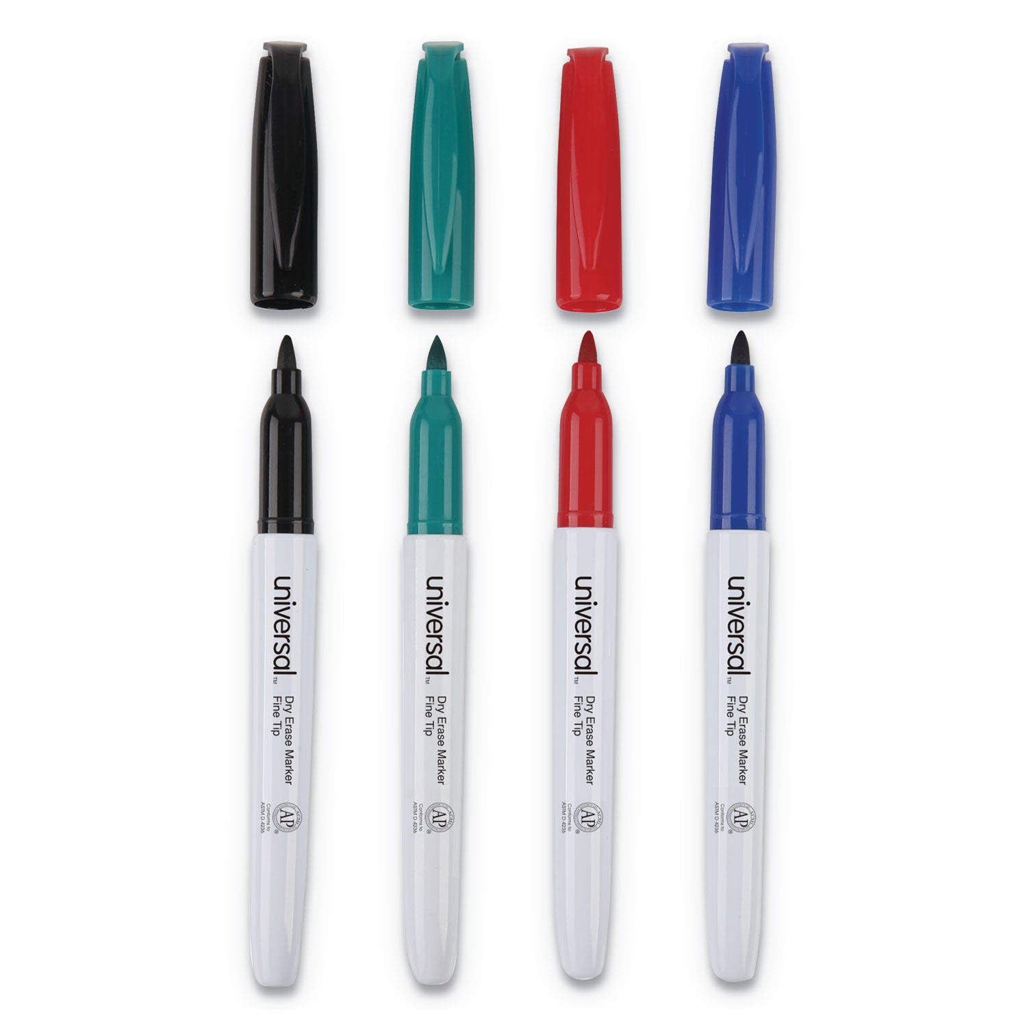 Universal Pen Style Dry Erase Marker, Fine Bullet Tip, Assorted Colors, 4/Set (43670)