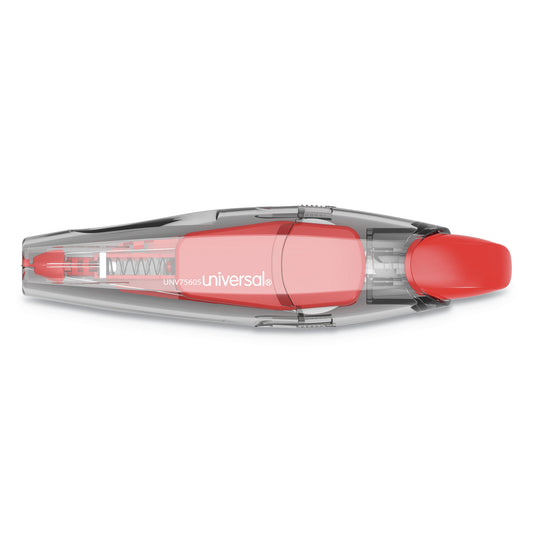 Universal Retractable Pen Style Correction Tape, Transparent Gray/Red Applicator, 0.2" x 236", 4/Pack (75605)