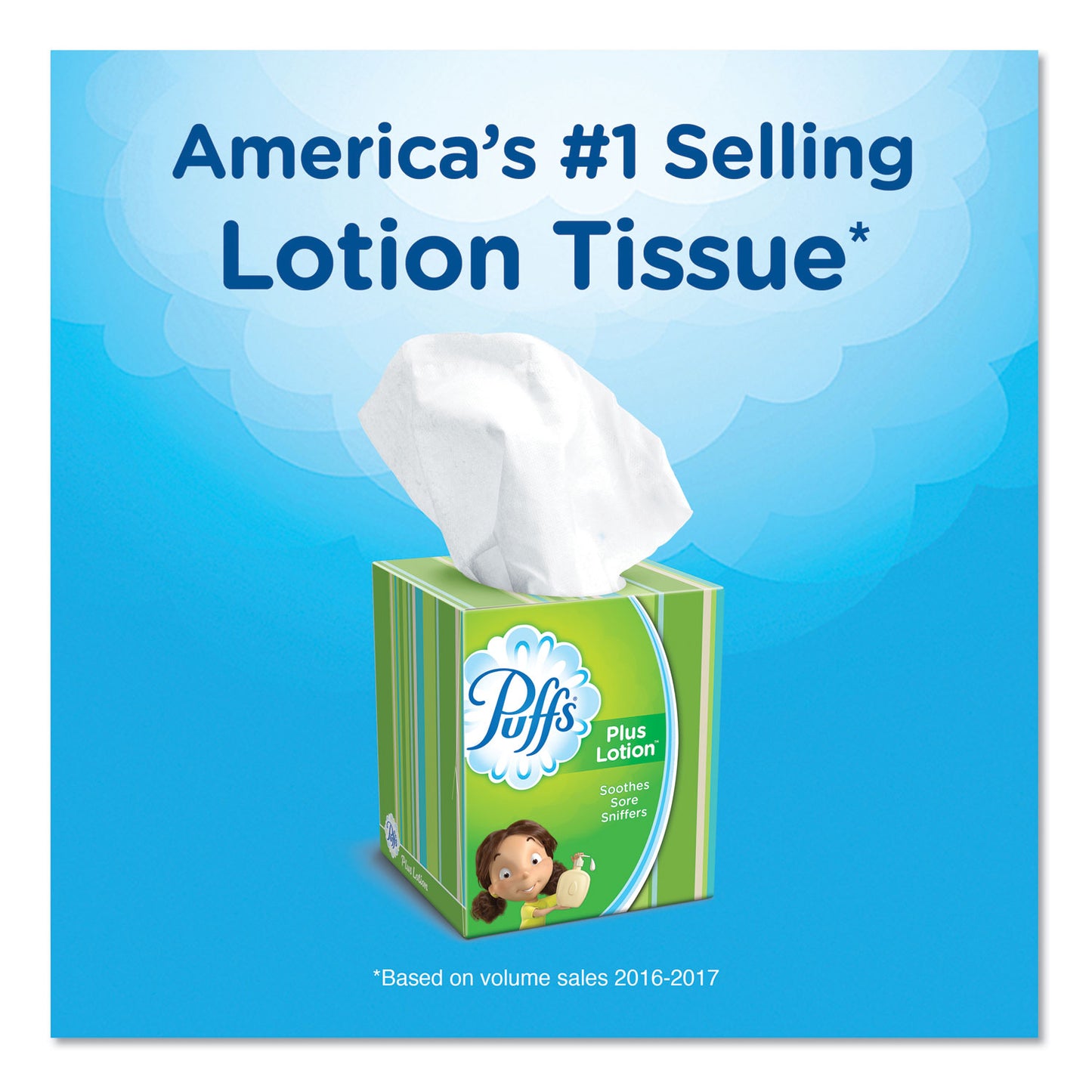 Puffs Plus Lotion Facial Tissue, 2-Ply, White, 56 Sheets/Box, 24 Boxes/Carton (34899CT)