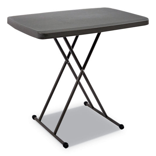 Iceberg IndestrucTable Classic Personal Folding Table, 30" x 20" x 25" to 28", Charcoal (65491)