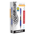 Zebra Sarasa Dry Gel X20 Gel Pen, Retractable, Bold 1 mm, Blue Ink, Clear/Blue Barrel, 12/Pack (46620)