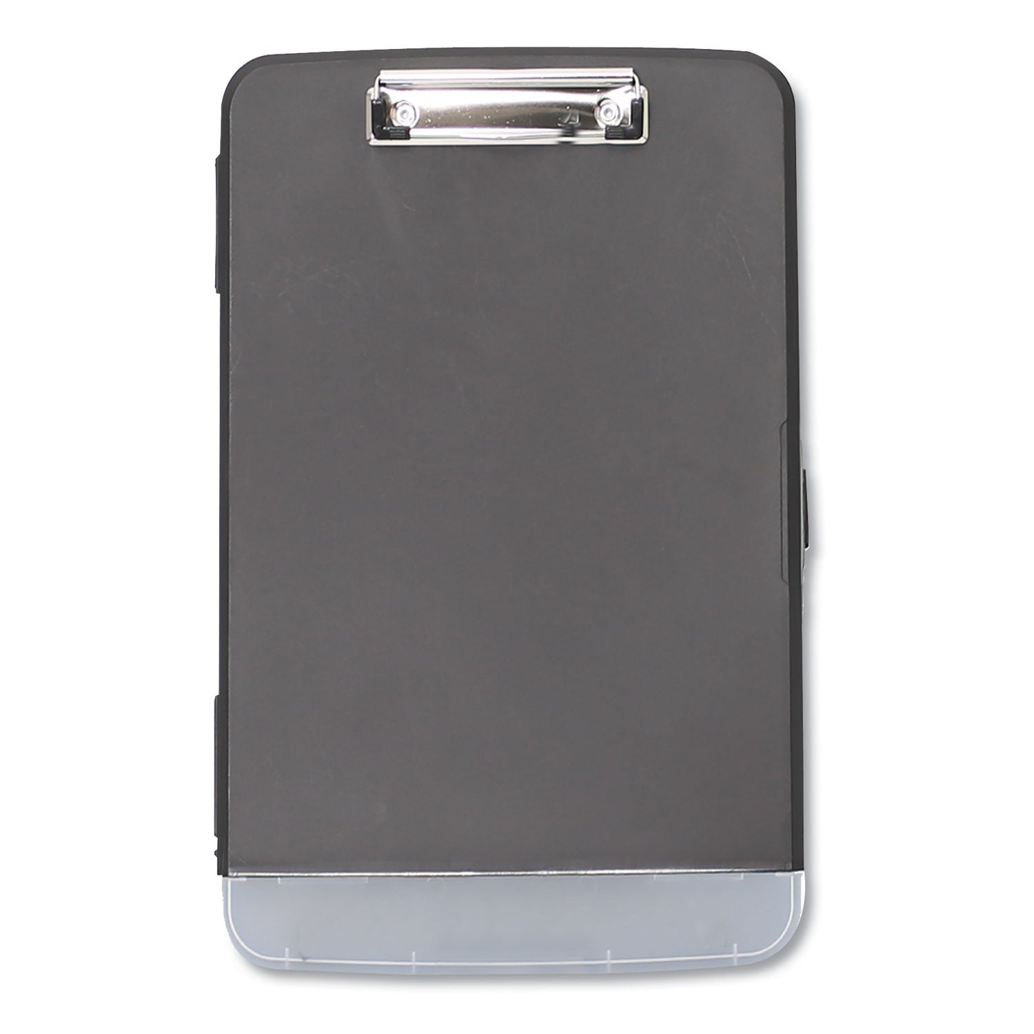 Universal Storage Clipboard with Pen Compartment, 0.5" Clip Capacity, Holds 8.5 x 11 Sheets, Black (40319)