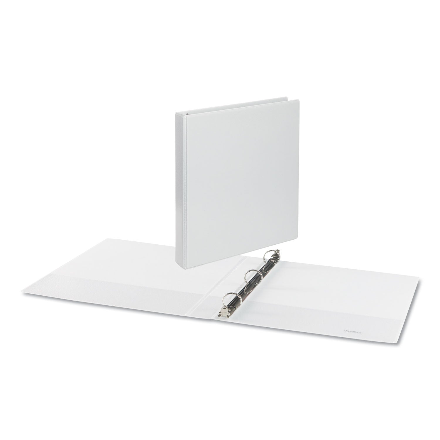 Universal Deluxe Round Ring View Binder, 3 Rings, 1" Capacity, 11 x 8.5, White (20712)