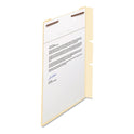 Smead Self-Adhesive Folder Dividers with Twin-Prong Fasteners for Top/End Tab Folders, 1 Fastener, Letter Size, Manila, 100/Box (68027)