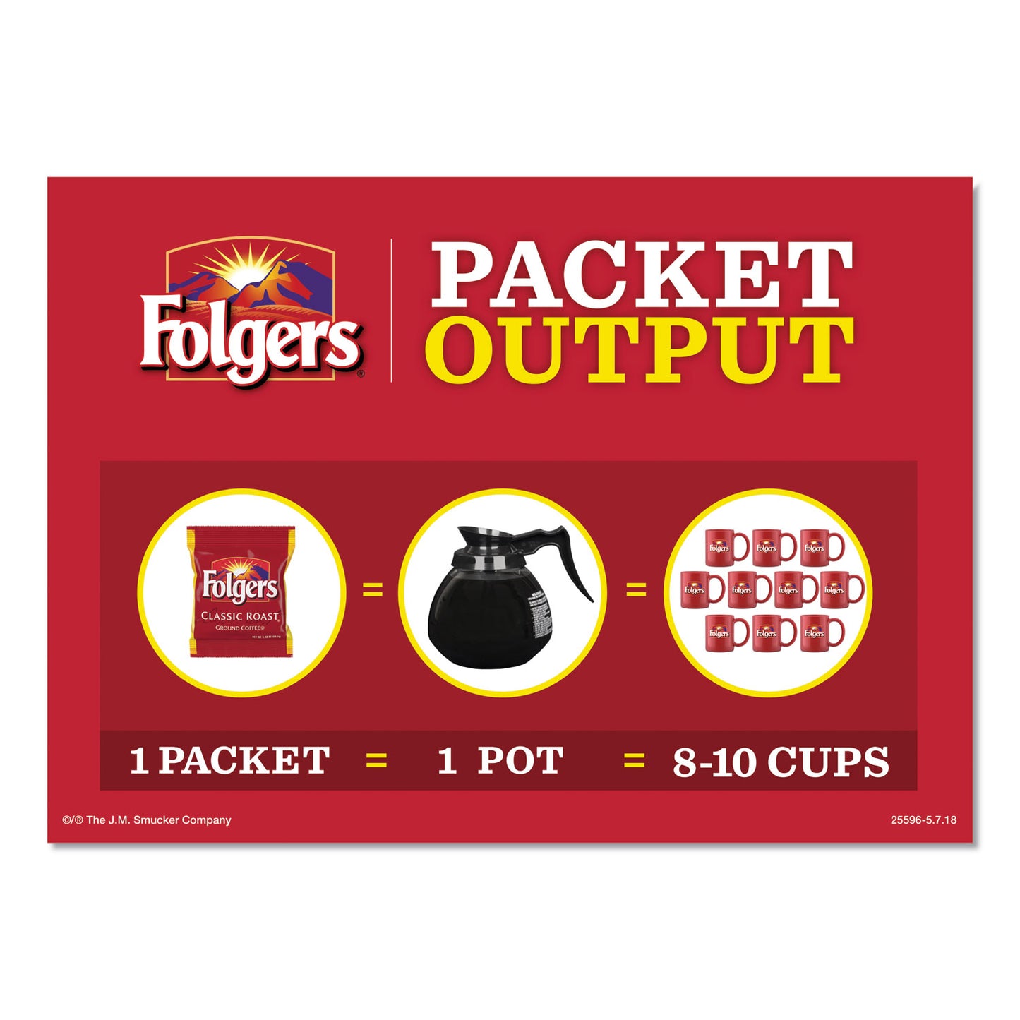 Folgers Ground Coffee, Fraction Packs, Special Roast, 0.8 oz,  42/Carton (06897)