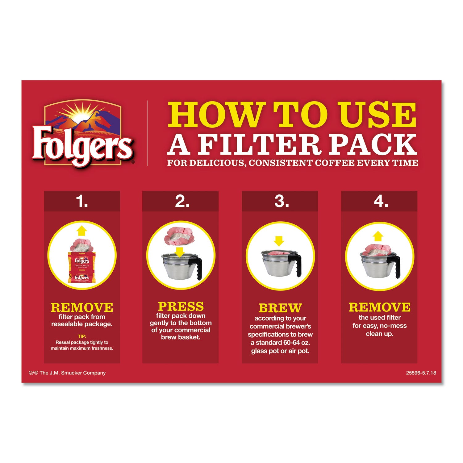 Folgers Coffee Filter Packs, Regular, 1.05 oz Filter Pack, 40/Carton (52320)