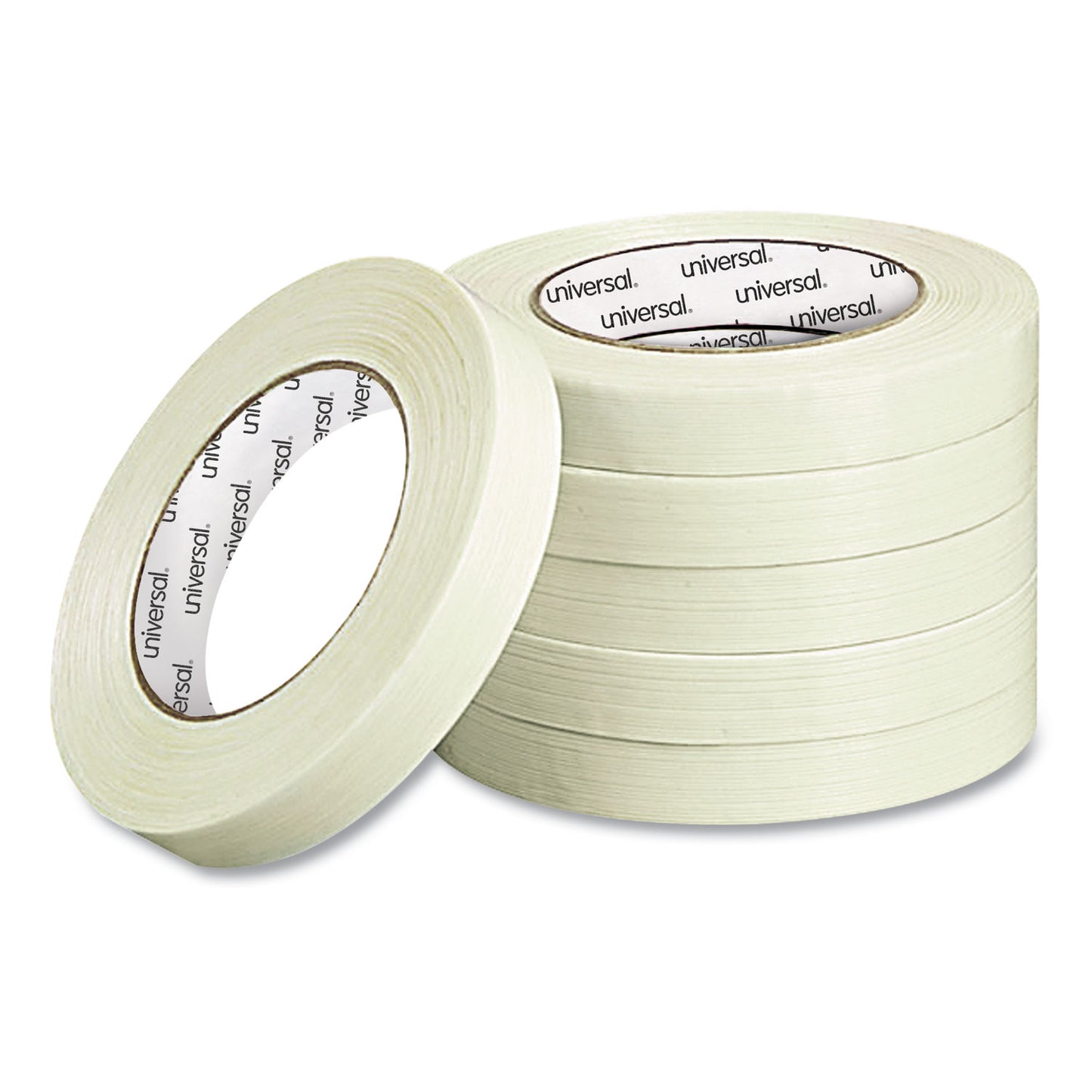 Universal 190# Medium Grade Filament Tape, 3" Core, 18 mm x 54.8 m, Clear (78034)