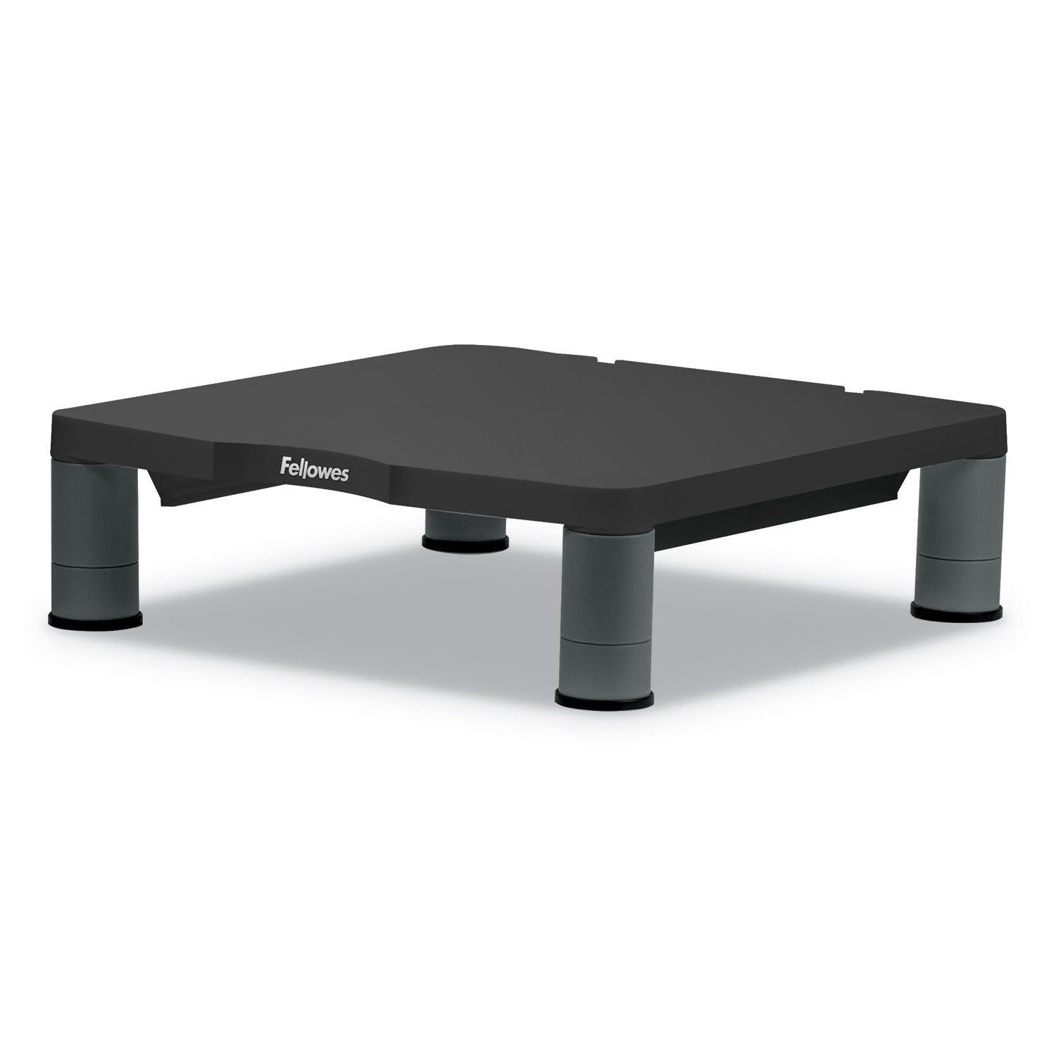 Fellowes Standard Monitor Riser, 13.38" x 13.63" x 2" to 4", Graphite, Supports 60 lbs (9169301)
