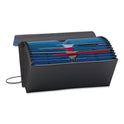 Smead Handy File with Pockets, 21 Sections, Elastic Cord Closure, 1/2-Cut Tabs, Check Size, Black/Blue (70506)