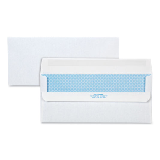 Quality Park Redi-Seal Security-Tint Envelope, #10, Commercial Flap, Redi-Seal Adhesive Closure, 4.13 x 9.5, White, 500/Box (11218)