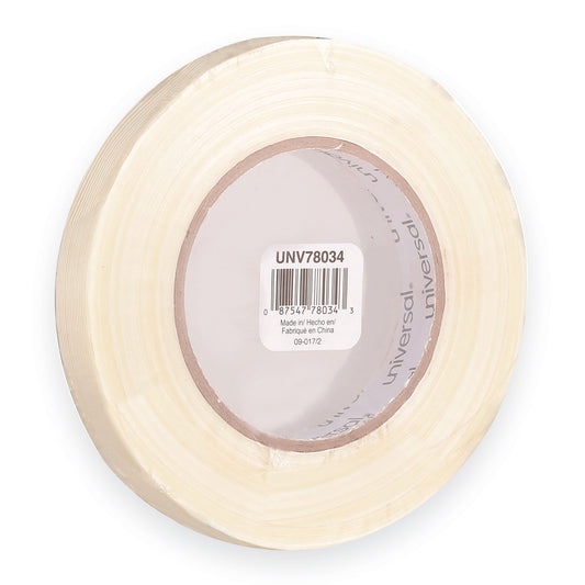 Universal 190# Medium Grade Filament Tape, 3" Core, 18 mm x 54.8 m, Clear (78034)