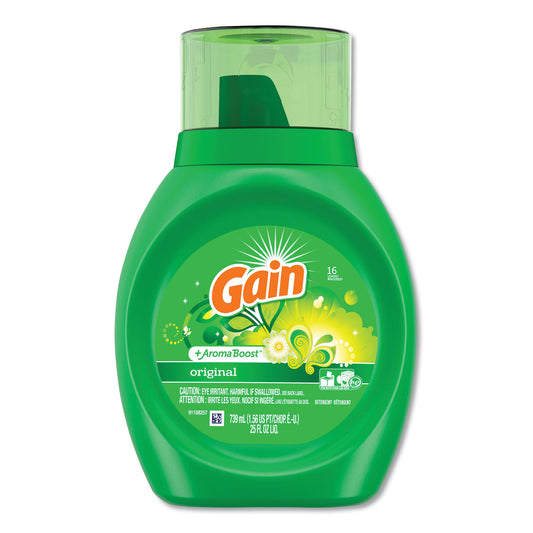 Gain Liquid Laundry Detergent, Original Fresh, 25 oz Bottle, 6/Carton (12783CT)