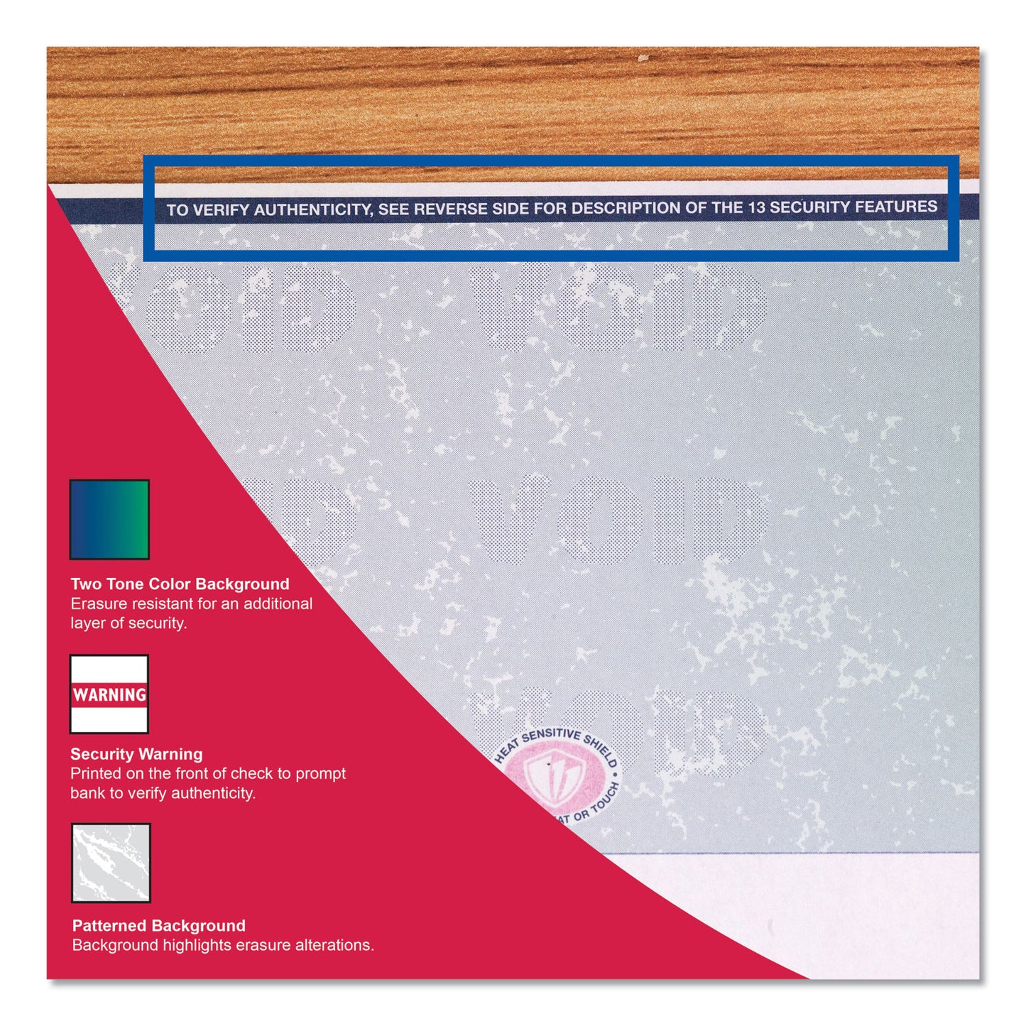 DocuGard Premier Prismatic Check, 13 Features, 8.5 x 11, Blue/Green Prismatic, 500/Ream (04539RM)