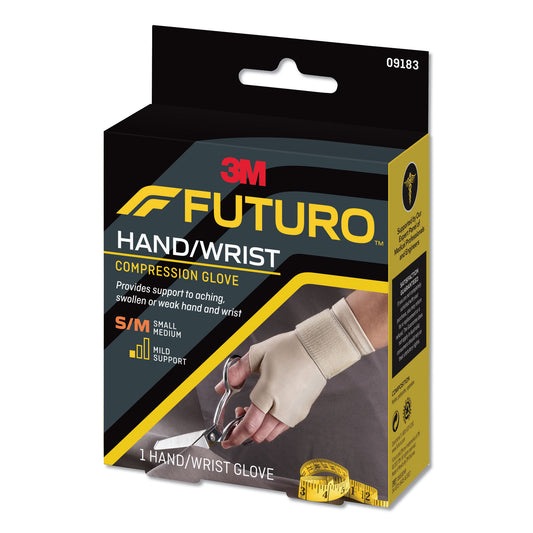 FUTURO Energizing Support Glove, Small/Medium, Fits Palm Size 6.5" - 8.0", Tan (09183EN)