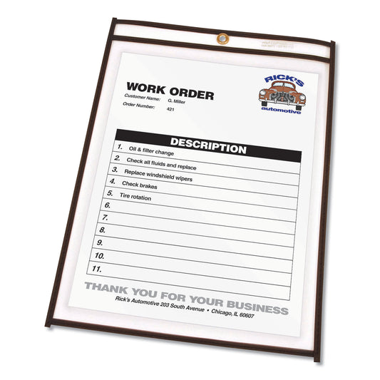 C-Line Shop Ticket Holders, Stitched, Both Sides Clear, 50 Sheets, 8.5 x 11, 25/Box (46911)