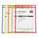 C-Line Stitched Shop Ticket Holders, Neon, Assorted 5 Colors, 75", 9 x 12, 10/Pack (43920)