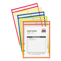 C-Line Stitched Shop Ticket Holders, Neon, Assorted 5 Colors, 75", 9 x 12, 10/Pack (43920)