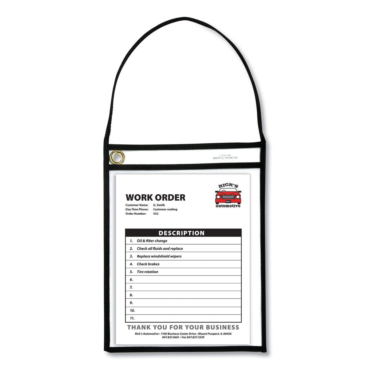 C-Line 1-Pocket Shop Ticket Holder w/Setrap, Black Stitching, 75-Sheet, 9 x 12, 15/Box (41922)
