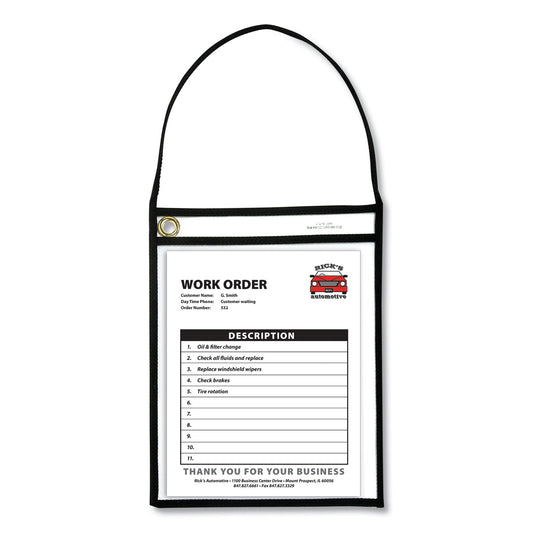 C-Line 1-Pocket Shop Ticket Holder w/Setrap, Black Stitching, 75-Sheet, 9 x 12, 15/Box (41922)