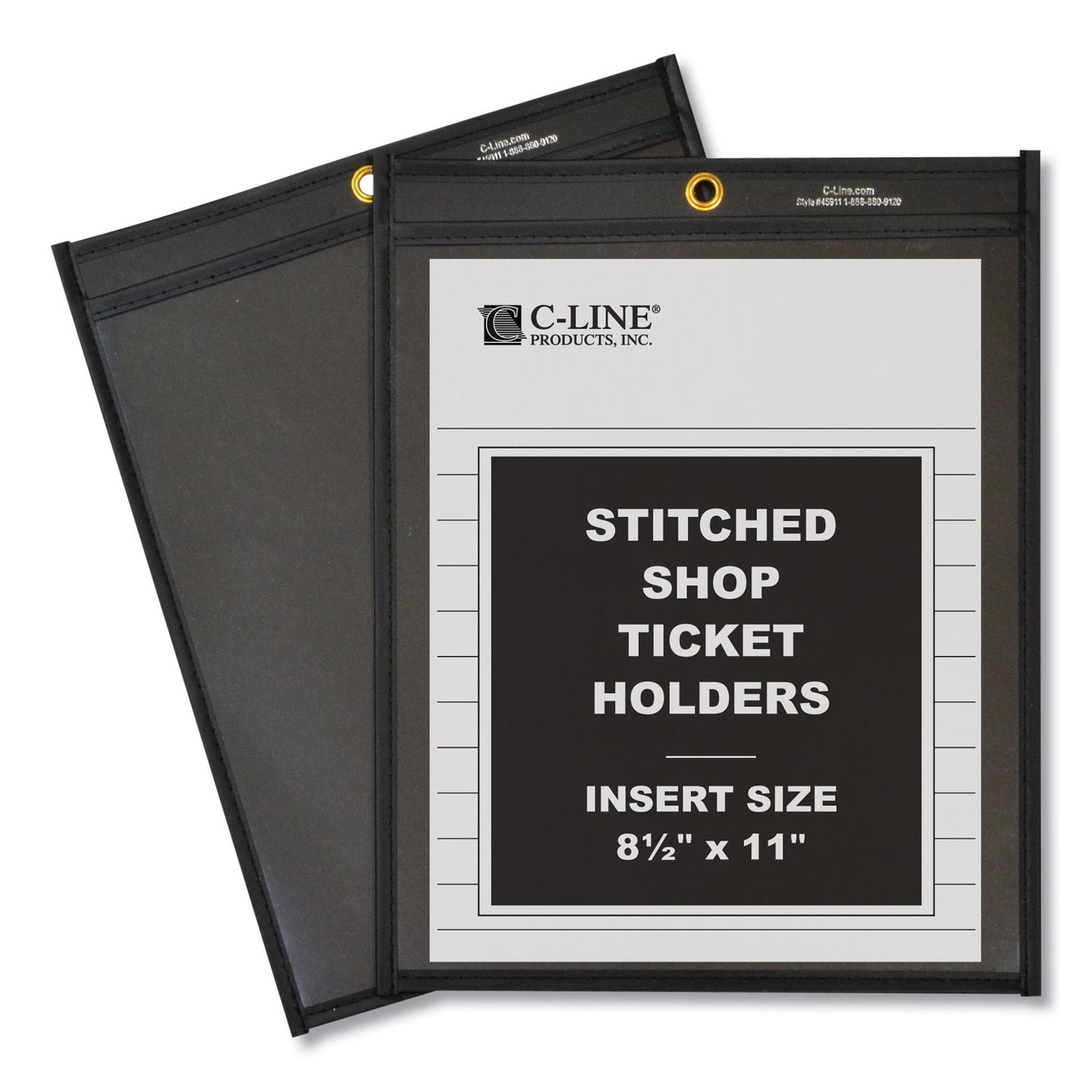 C-Line Shop Ticket Holders, Stitched, One Side Clear, 50 Sheets, 8.5 x 11, 25/Box (45911)