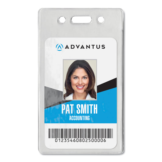 Advantus Proximity ID Badge Holders, Vertical, Clear 2.68" x 4.38" Holder, 2.38" x 3.63" Insert, 50/Pack (75451)