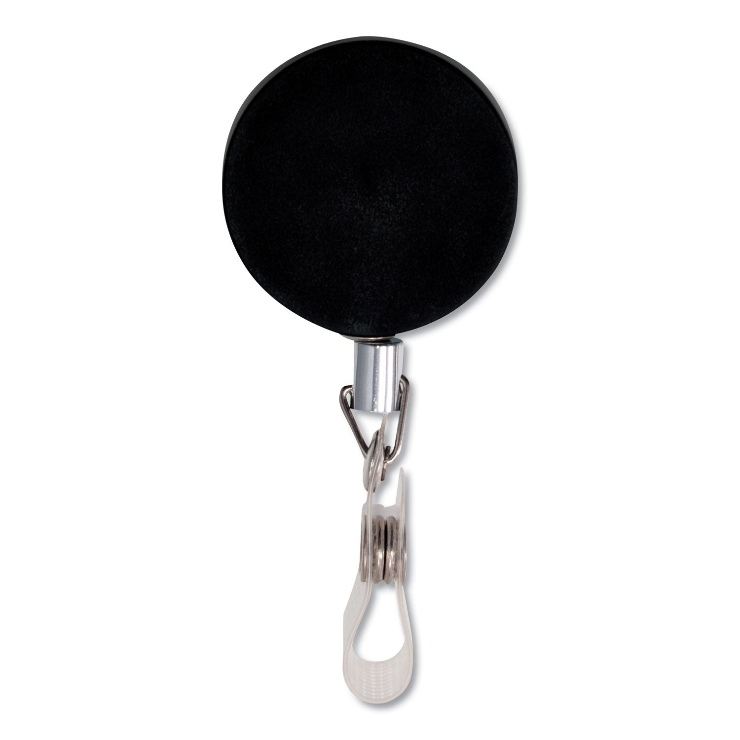 Advantus Premier Heavy-Duty Retractable ID Card Reel, 24" Extension, Black/Silver, 12/Box (75406)