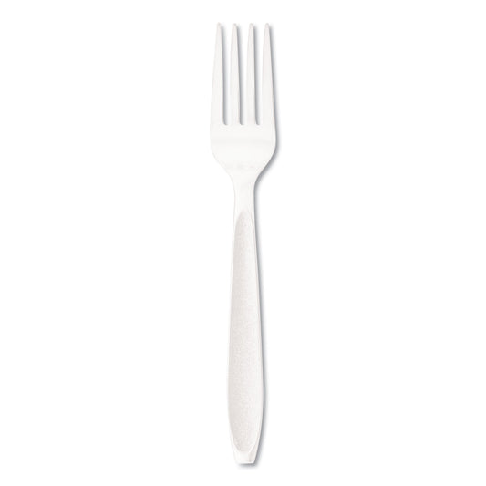 SOLO Impress Heavyweight Full-Length Polystyrene Cutlery, Fork, White, 1,000/Carton (HSWF0007)