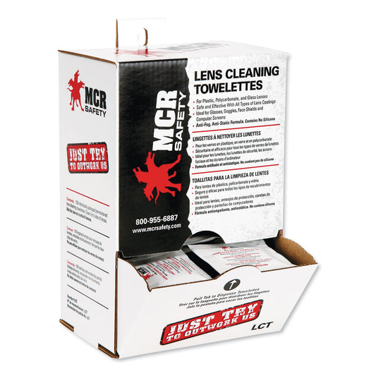 MCR Safety Lens Cleaning Towelettes, 100/Box, 10 Box/Carton (LCTCT)