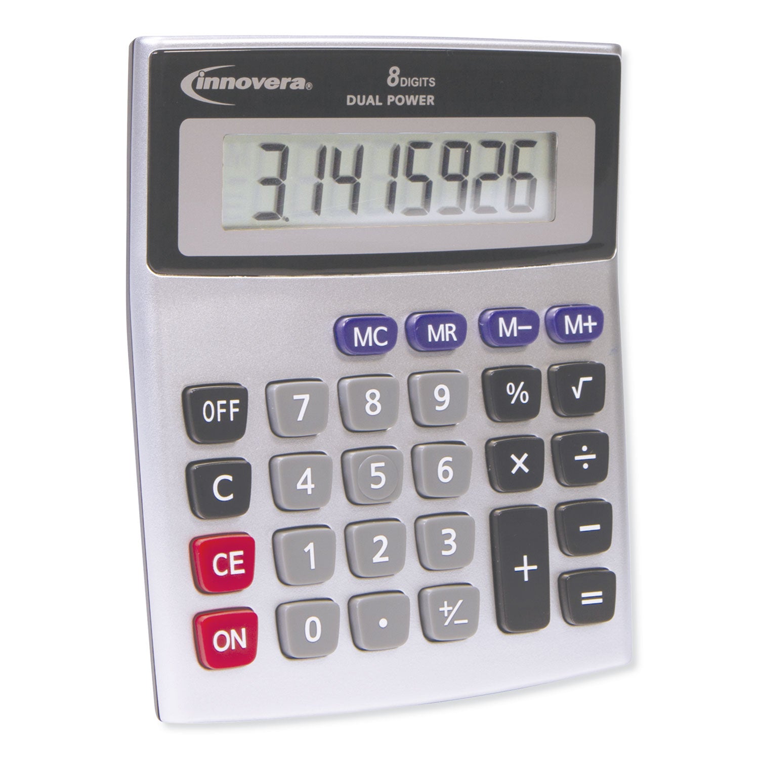 Innovera 15927 Desktop Calculator, Dual Power, 8-Digit LCD