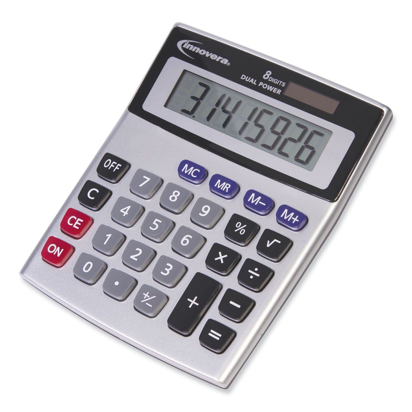 Innovera 15927 Desktop Calculator, Dual Power, 8-Digit LCD
