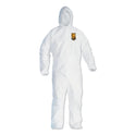 KleenGuard A40 Elastic-Cuff and Ankles Hooded Coveralls, 2X-Large, White, 25/Carton (44325)