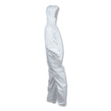 KleenGuard A40 Elastic-Cuff and Ankle Hooded Coveralls, Large, White, 25/Carton (44323)