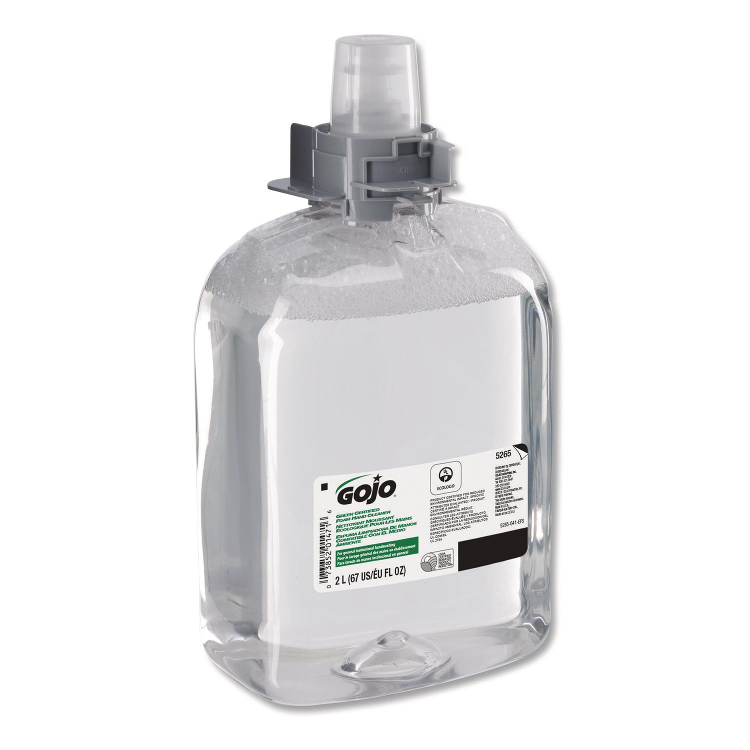 GOJO Green Certified Foam Hand Cleaner Refill, Unscented, 2,000 mL, 2/Carton (526502)
