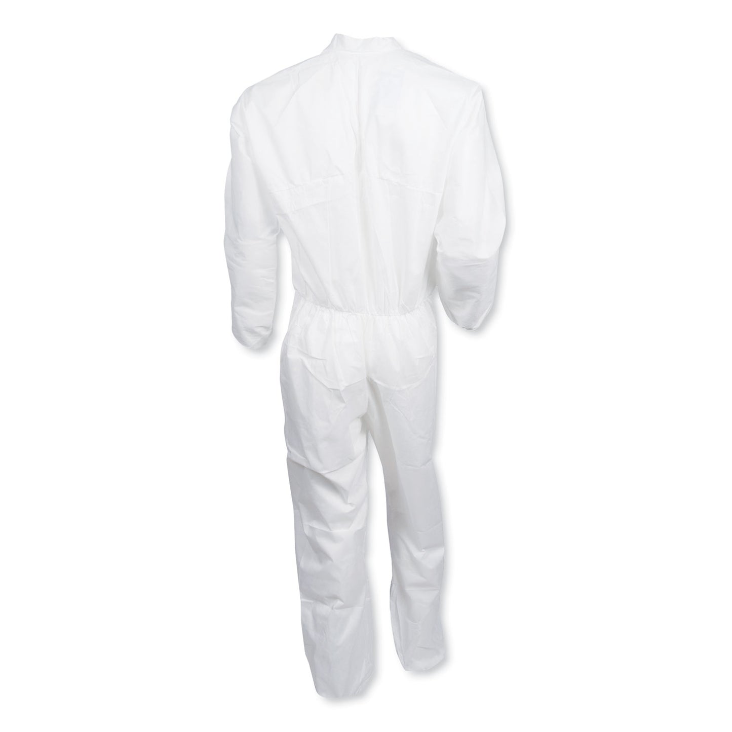 KleenGuard A30 Elastic-Back and Cuff Coveralls, Large, White, 25/Carton (46103)