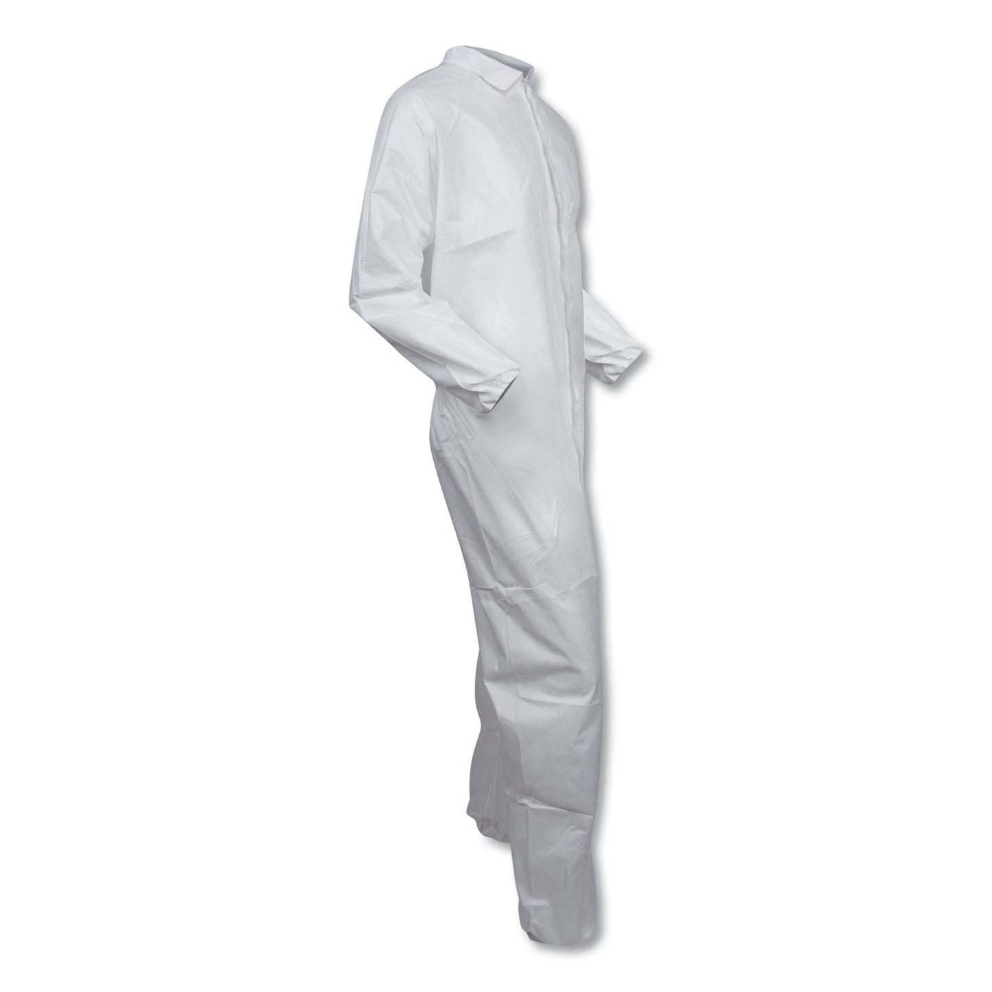 KleenGuard A30 Elastic-Back and Cuff Coveralls, Large, White, 25/Carton (46103)