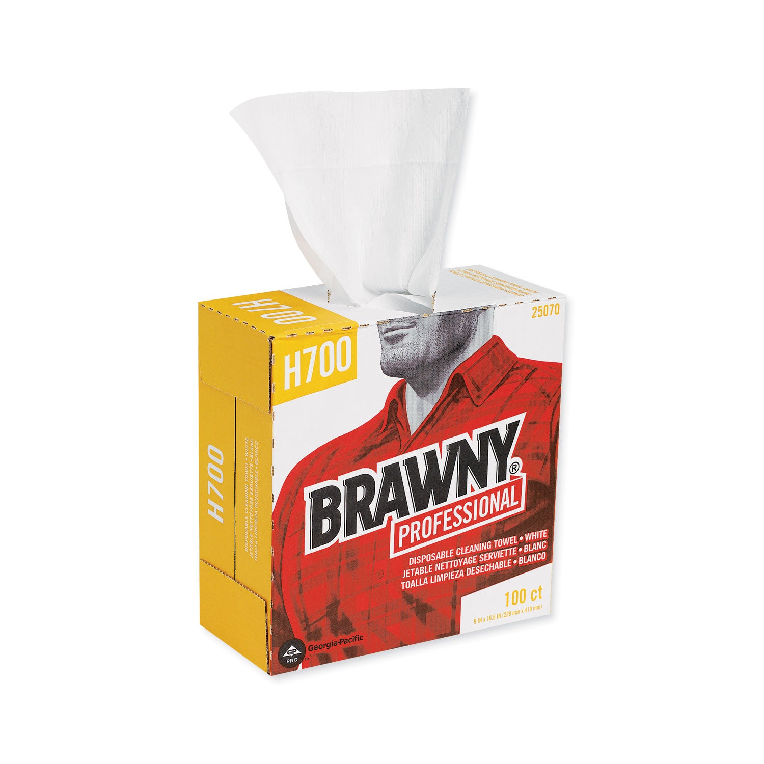 Brawny Medium Weight HEF Shop Towels, 9.1 x 16.5, 100/Box (25070)