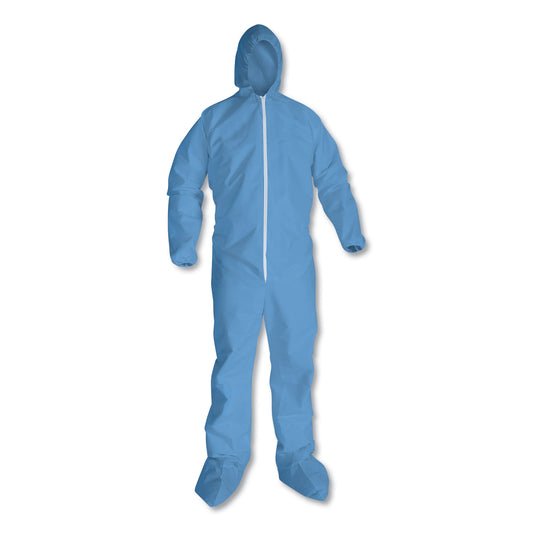 KleenGuard A65 Zipper Front Flame Resistant Coveralls, Large, Blue, 25/Carton (45353)