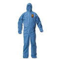 KleenGuard A20 Elastic Back Wrist/Ankle Hooded Coveralls, Large, Blue, 24/Carton (58513)