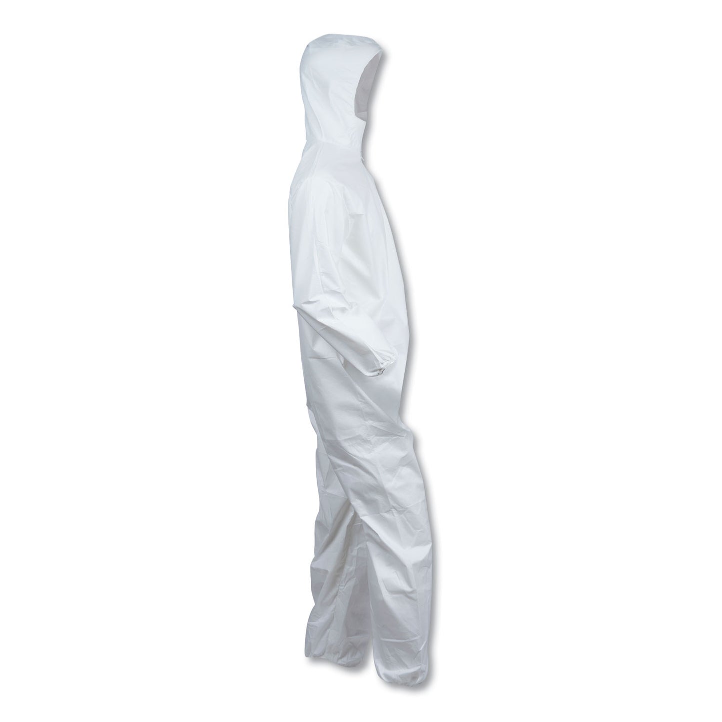 KleenGuard A40 Elastic-Cuff and Ankles Hooded Coveralls, X-Large, White, 25/Carton (44324)