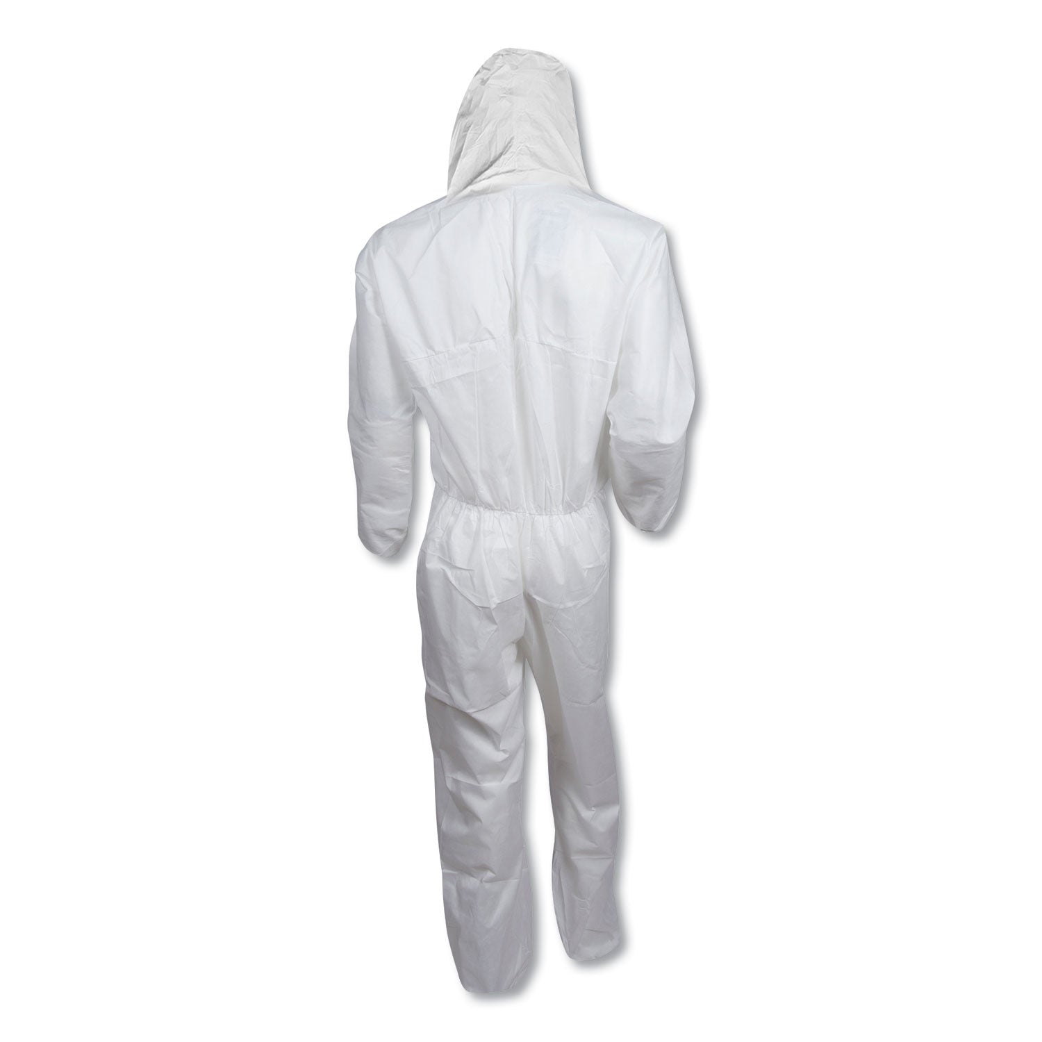 KleenGuard A30 Elastic-Back and Cuff Hooded Coveralls, X-Large, White, 25/Carton (46114)