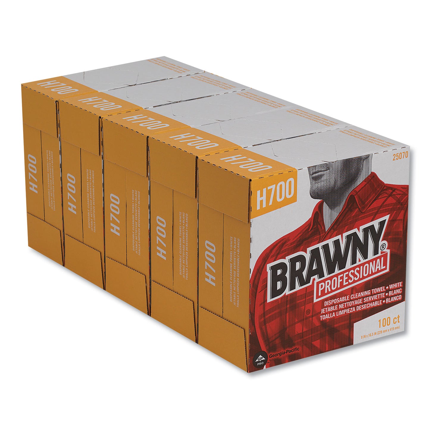 Brawny Medium Weight HEF Shop Towels, 9.1 x 16.5, 100/Box (25070)