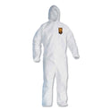 KleenGuard A20 Elastic Back, Cuff and Ankles Hooded Coveralls, 4X-Large, White, 20/Carton (49117)