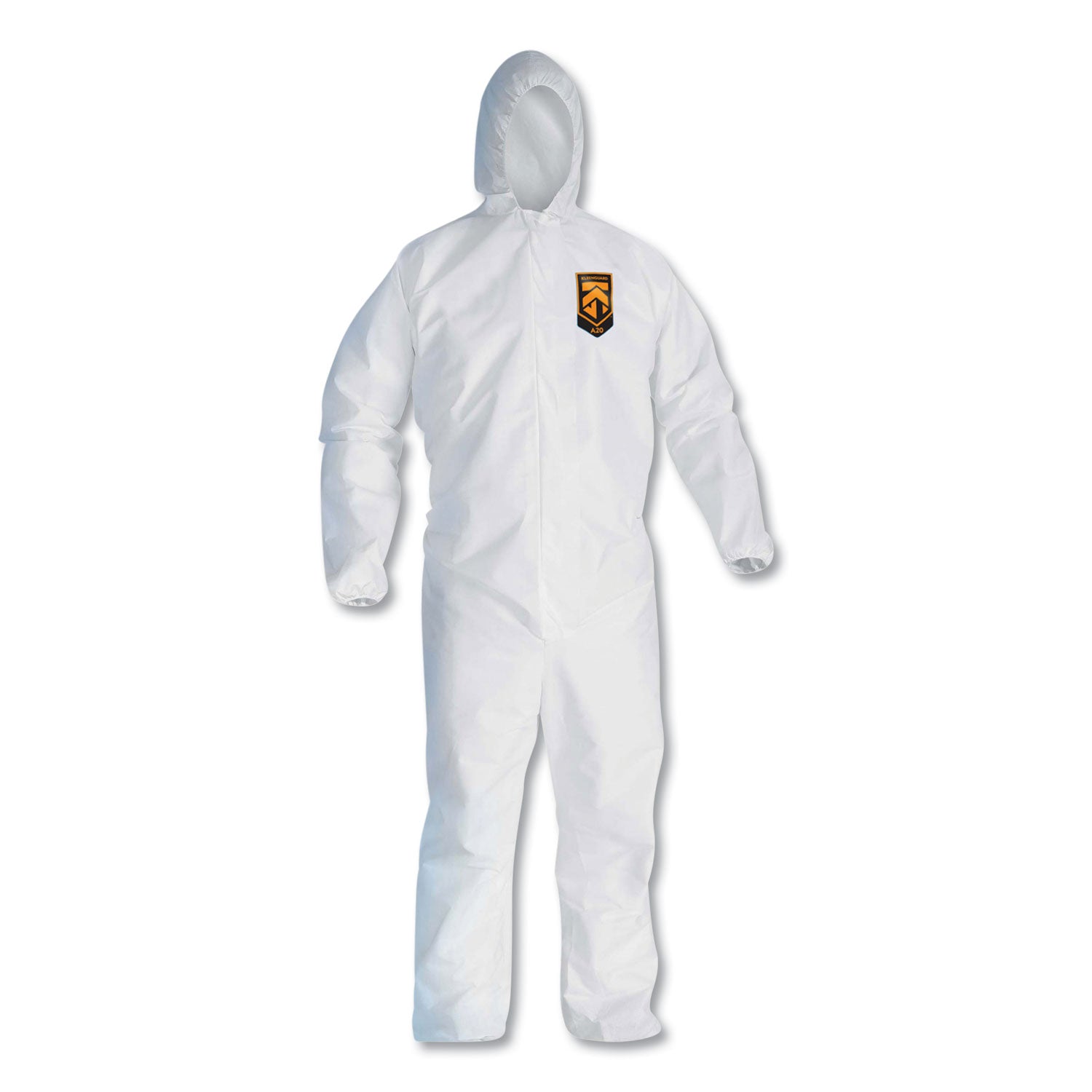 KleenGuard A20 Elastic Back, Cuff and Ankles Hooded Coveralls, 4X-Large, White, 20/Carton (49117)