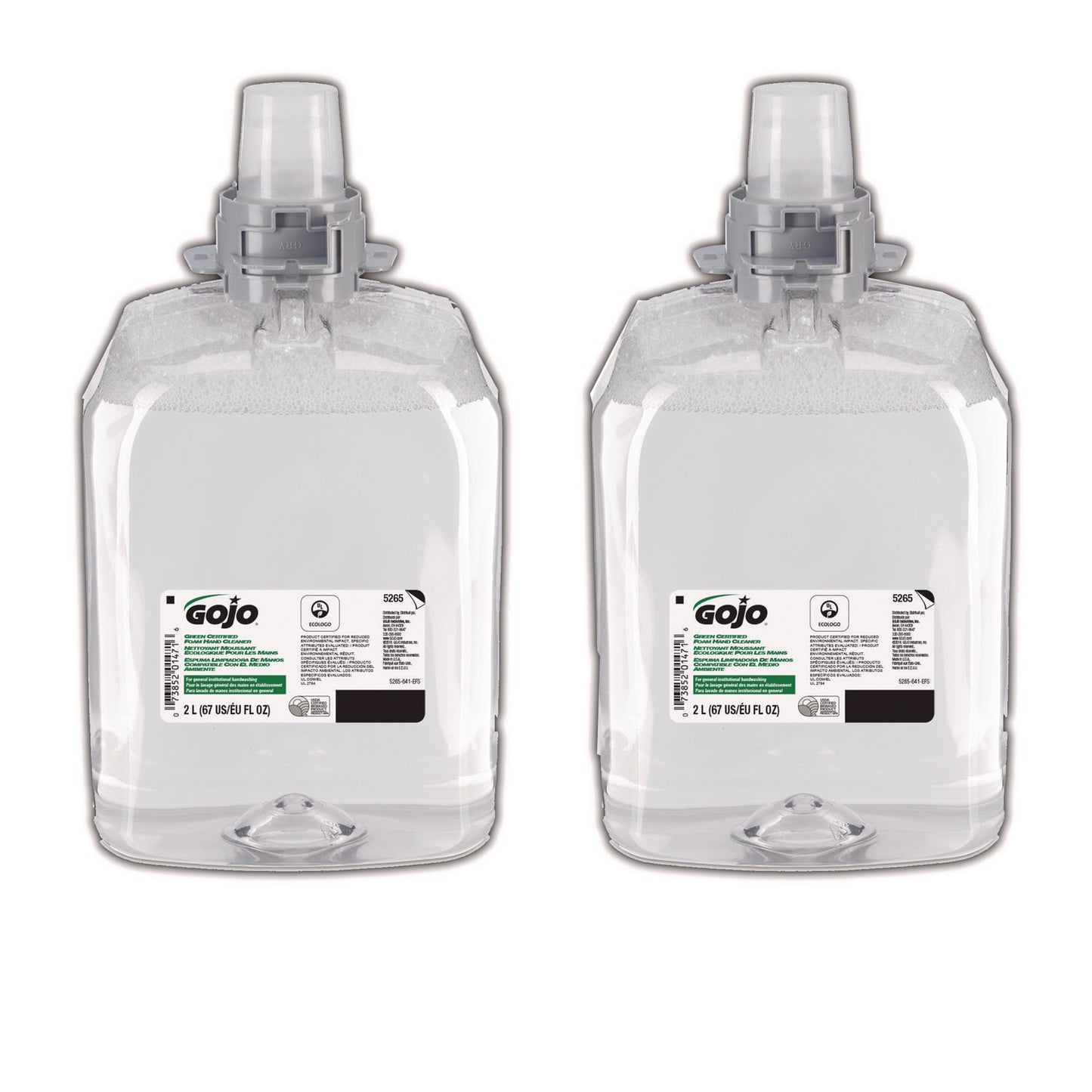 GOJO Green Certified Foam Hand Cleaner Refill, Unscented, 2,000 mL, 2/Carton (526502)