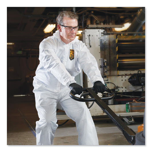 KleenGuard A20 Breathable Particle Protection Coveralls, Zipper Front, Large, White (49113)