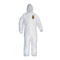 KleenGuard A20 Elastic Back, Cuff and Ankle Hooded Coveralls, Zip, X-Large, White, 24/Carton (49114)