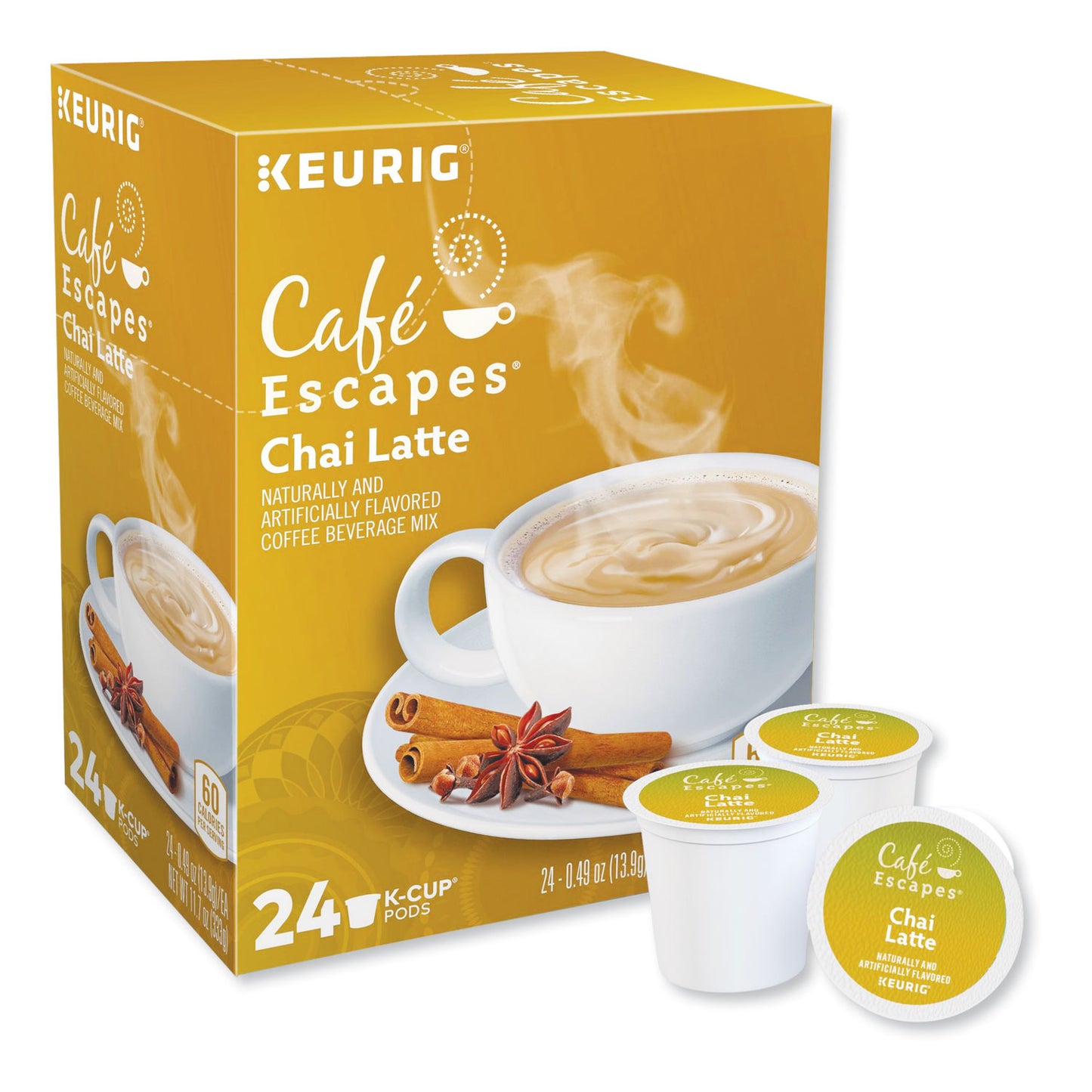 Keurig Cafe Escapes Chai Latte K-Cups, 24/Box (6805)