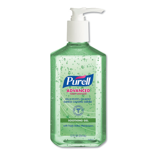 PURELL Advanced Hand Sanitizer Soothing Gel, Fresh Scent, 12 oz Pump Bottle (363912EA)