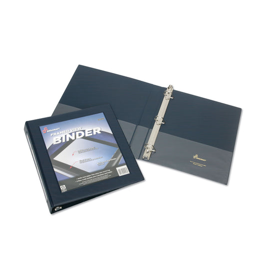 AbilityOne 7510014621388, SKILCRAFT Framed Slant-D Ring View Binder, 3 Rings, 1" Capacity, 11 x 8.5, Navy Blue