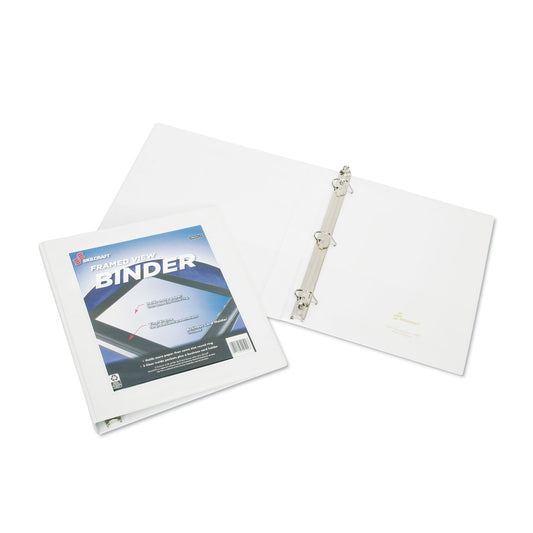 AbilityOne 7510014621386, SKILCRAFT Framed Slant-D Ring View Binder, 3 Rings, 1" Capacity, 11 x 8.5, White